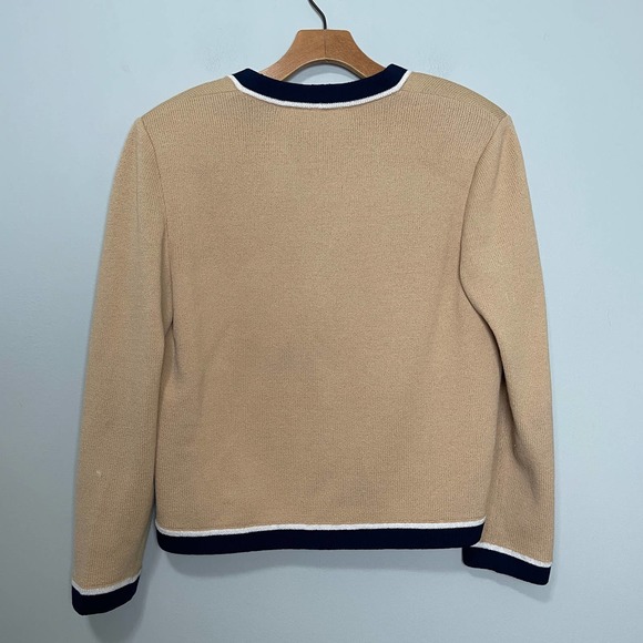 Vintage St. John Embroidered Long Sleeve Button Up Cardigan Brown 10 - Picture 2 of 7